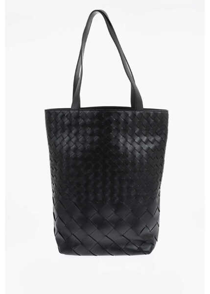 Genti de mana Bottega Veneta Braided Leather Maxi Tote Bag Black Barbati (BM 19713752) 1