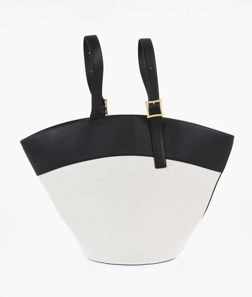 Genti de mana MCM Two-Tone Tote Bag With Frontal Logo Black Femei (BM 19713755) 3