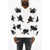 DSQUARED2 Floral-Motif Two-Tone Hoodie Black & White