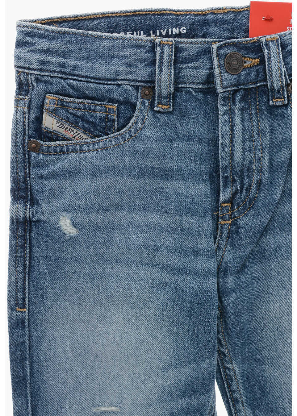 Blugi drepti Diesel Stone Washed 2010 Loose Fit Denims 13Cm Light Blue Baieti (BM 19713779) 2