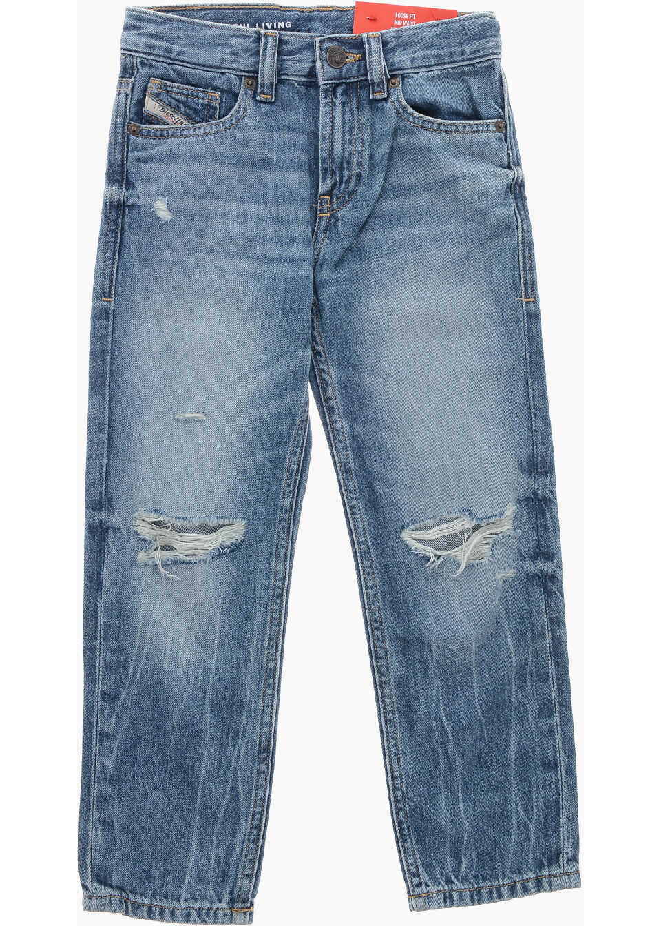 Blugi drepti Diesel Stone Washed 2010 Loose Fit Denims 13Cm Light Blue Baieti (BM 19713779) 1