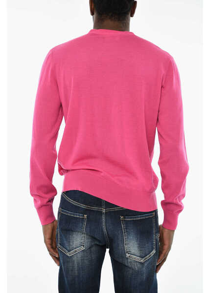 Cardigane DSQUARED2 Virgin Wool V-Neck Cardigan Pink Barbati (BM 19713782) 2