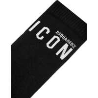 Lenjerie intima DSQUARED2 pentru Fete - Sosete DSQUARED2 Icon Long Socks With Contrasting Monogram Black Fete (BM 19713800) - B-mall.ro