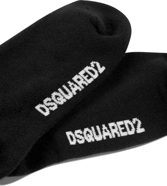Sosete DSQUARED2 Icon Long Socks With Contrasting Monogram Black Fete (BM 19713800) 4