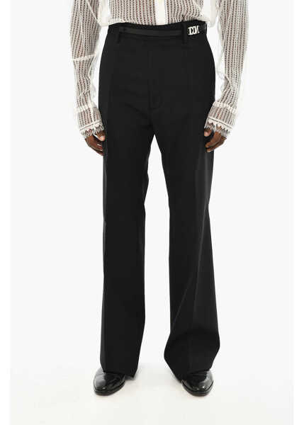 Pantaloni eleganti DSQUARED2 Icon Virgin Wool Pants With Monogram Detail Black Barbati (BM 19713809) 1