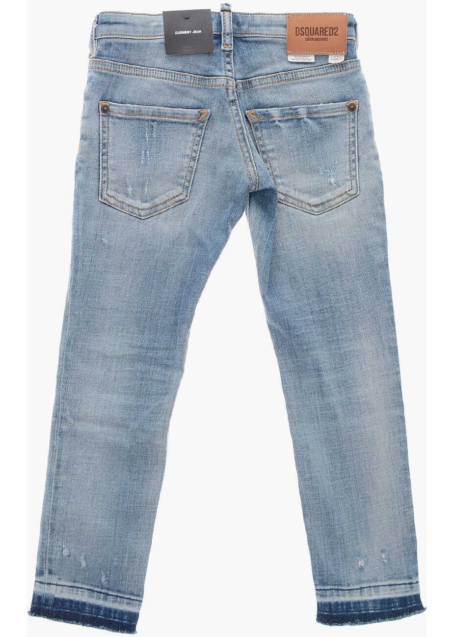Blugi drepti DSQUARED2 Distressed Effect Clment Jeans Blue Baieti (BM 19713821) 3
