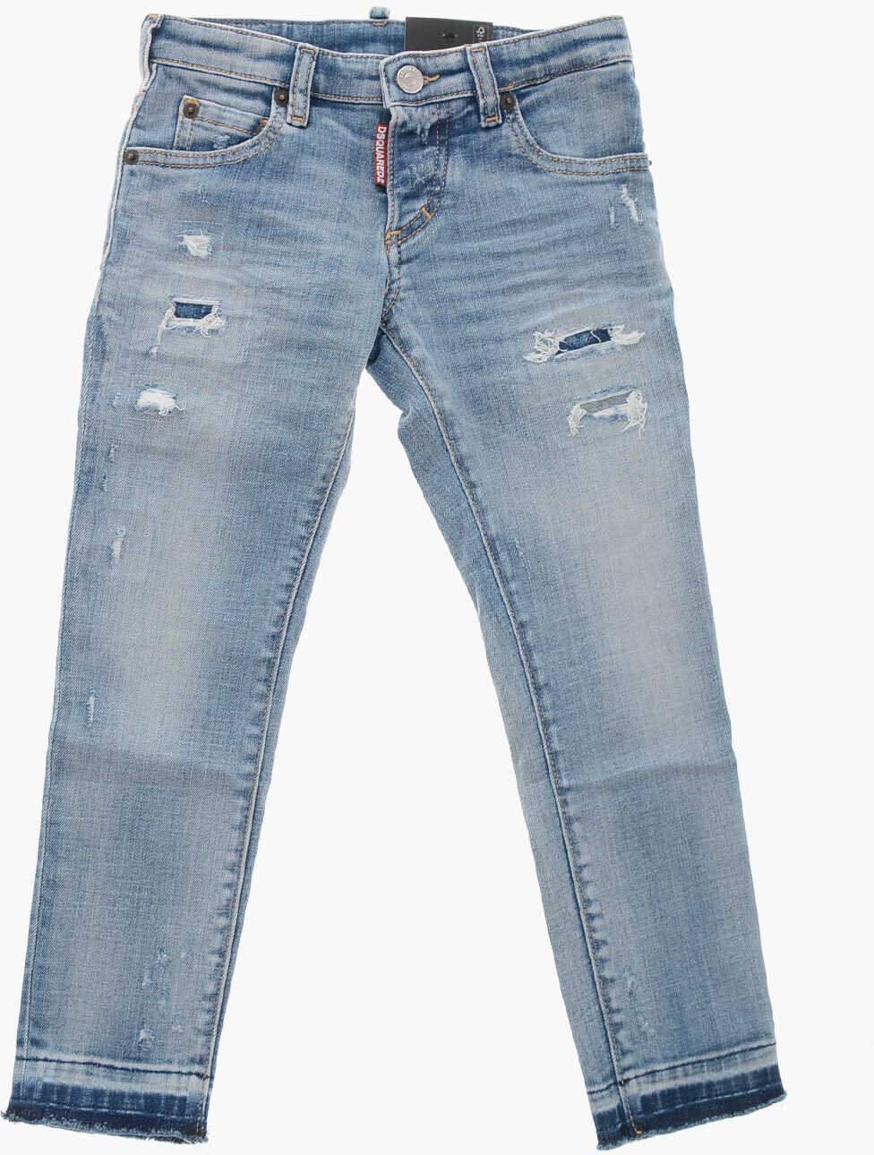 Blugi drepti DSQUARED2 Distressed Effect Clment Jeans Blue Baieti (BM 19713821) 1