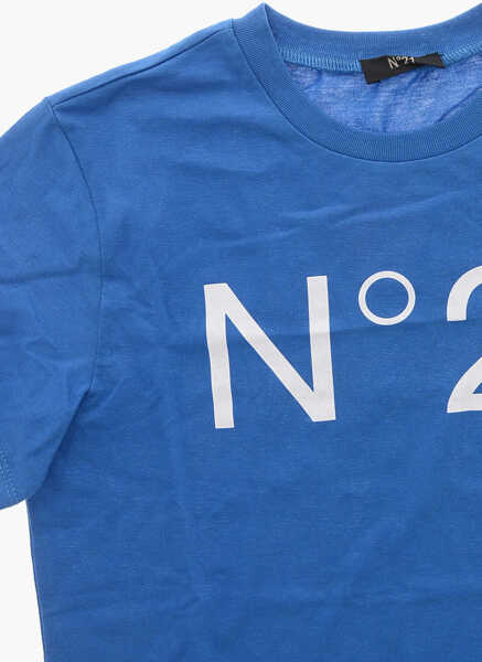 Tricouri N21 Kids Crew Neck Cotton T-Shirt With Printed Logo Blue Baieti (BM 19713830) 2