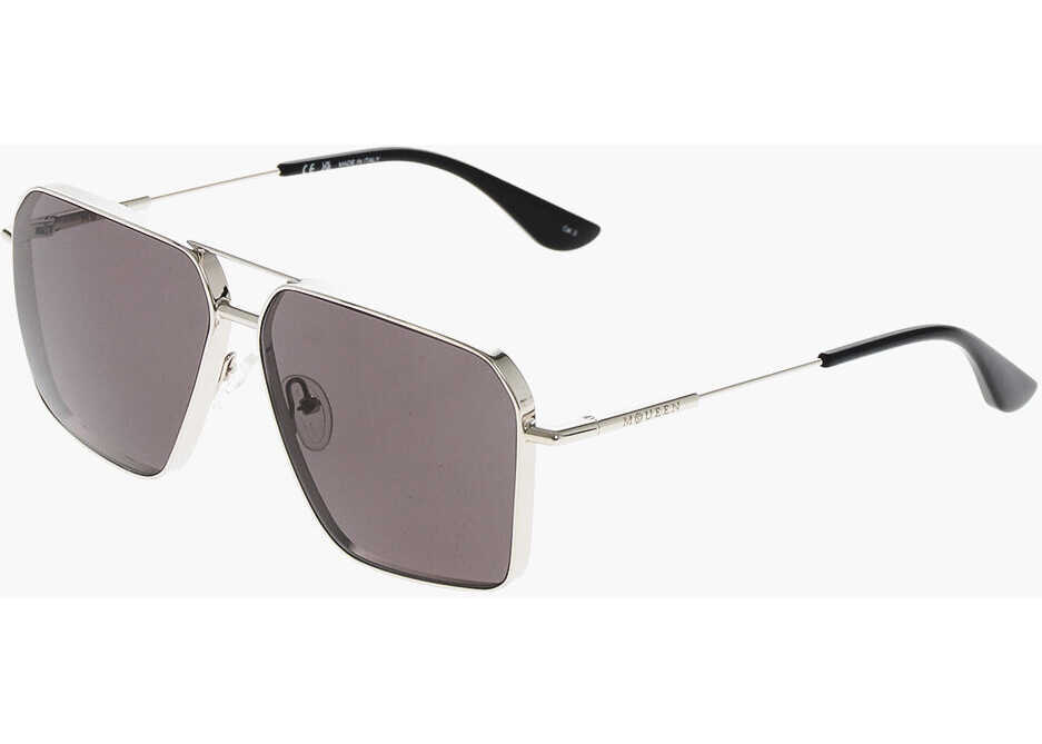 Ochelari de soare Alexander McQueen Aviator Oversized Sunglasses Silver Barbati (BM 19713833) 2