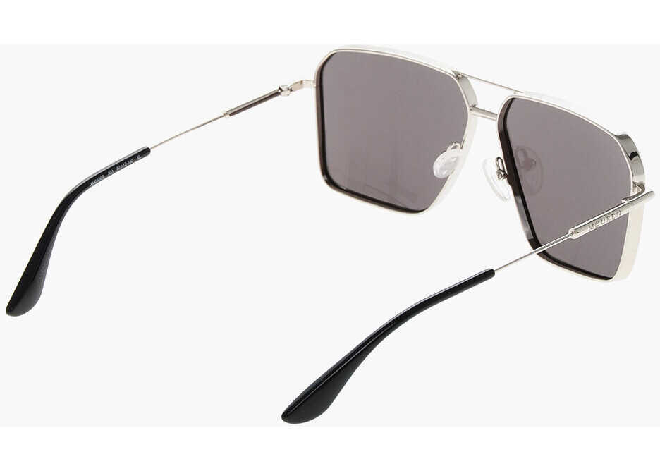 Ochelari de soare Alexander McQueen Aviator Oversized Sunglasses Silver Barbati (BM 19713833) 3