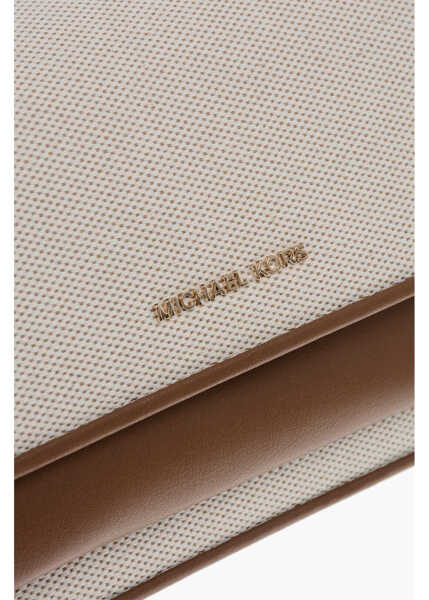 Genti de umar Michael Kors Michael Fabric Shoulder Bag With Leather Trims Beige Femei (BM 19713836) 4