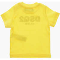 Imbracaminte DSQUARED2 pentru Baieti pagina 3 - Tricouri DSQUARED2 Crew Neck Cotton T-Shirt With Printed Logo Yellow Baieti (BM 19713839) - B-mall.ro