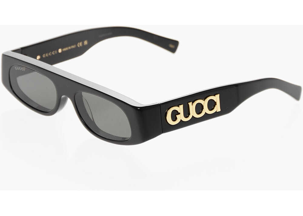 Ochelari de soare Gucci Oval Sunglasses With Embossed Maxi Logo Black Femei (BM 19713851) 2