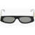 Gucci Oval Sunglasses With Embossed Maxi Logo Black