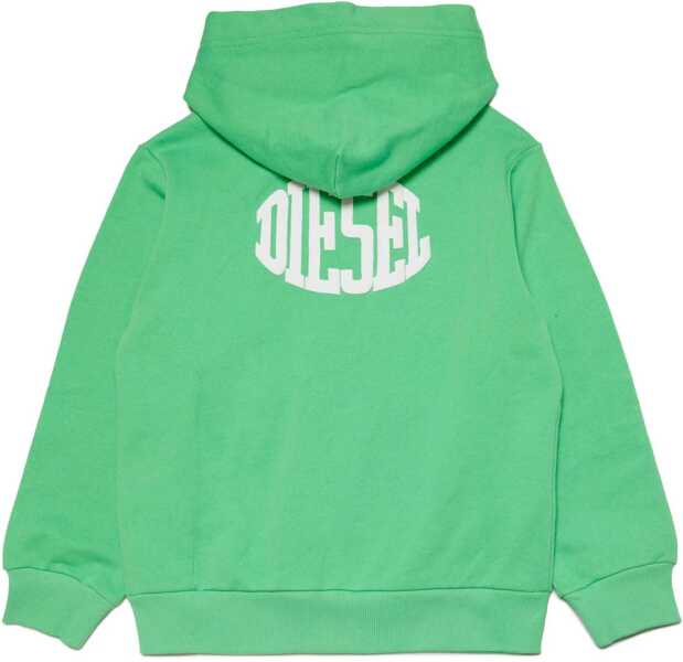 Hanorace Diesel Cotton Sweatshirt With 2-Pockets And Zip Closure Green Baieti (BM 19713860) 2
