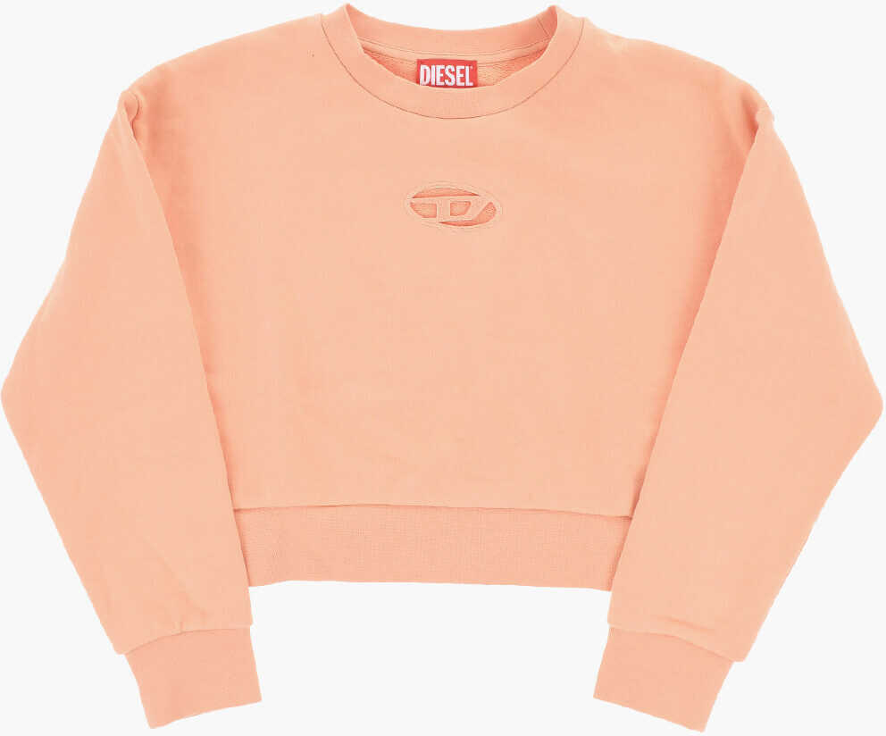 Bluze de trening Diesel Cotton Straslium Crew-Neck Sweatshirt With Cut -Out Details Orange Baieti (BM 19713863) 1