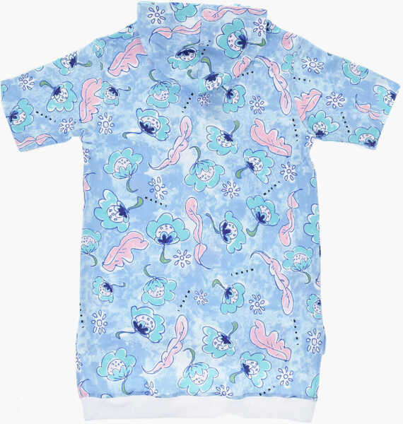 Rochii Marni Patterned Brushed Cotton Dress With Hood Blue Fete (BM 19713872) 3