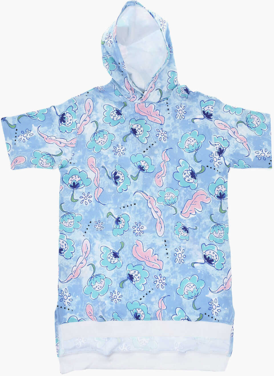 Rochii Marni Patterned Brushed Cotton Dress With Hood Blue Fete (BM 19713872) 1