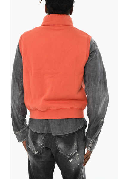 Bluze de trening DSQUARED2 Sleeveless Cotton Sweatshirt With Snap Buttons Orange Barbati (BM 19713875) 2