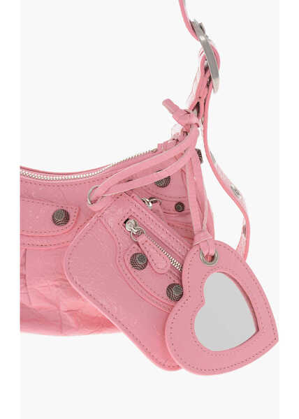 Genti de umar Balenciaga Crinkled Leather Le Cagole Xs Shoulder Bag With Metal Detail Pink Femei (BM 19713965) 4