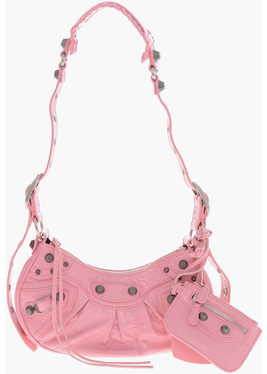 Genti de umar Balenciaga Crinkled Leather Le Cagole Xs Shoulder Bag With Metal Detail Pink Femei (BM 19713965) 1