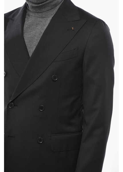 Sacouri CORNELIANI Cc Collection Virgin Wool Double Breasted Blazer With Peak L Black Barbati (BM 19713968) 3