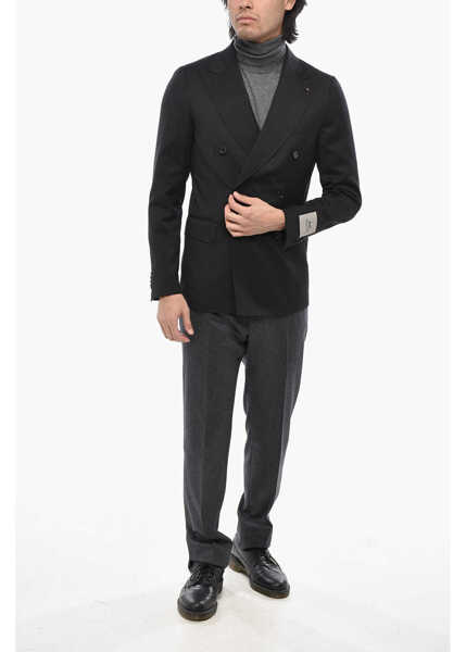 Sacouri CORNELIANI Cc Collection Virgin Wool Double Breasted Blazer With Peak L Black Barbati (BM 19713968) 4