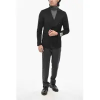 Sacouri CORNELIANI pentru Barbati - Sacouri CORNELIANI Cc Collection Virgin Wool Double Breasted Blazer With Peak L Black Barbati (BM 19713968) - B-mall.ro