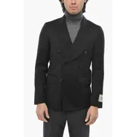 Sacouri Cc Collection Virgin Wool Double Breasted Blazer With Peak L Barbati