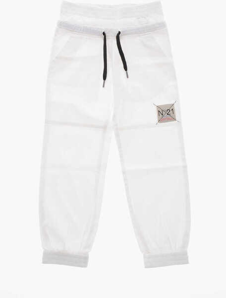 Pantaloni casual N21 Kids Cotton Pants With Double Elastic Waistband White Baieti (BM 19713992) 1