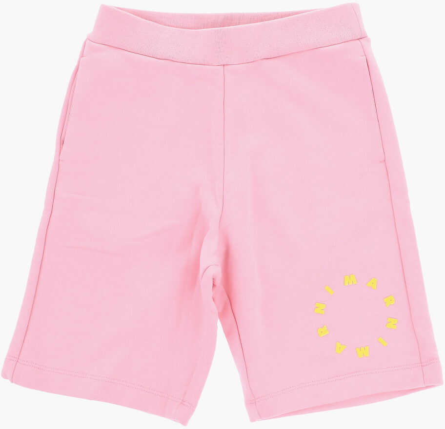 Pantaloni scurti Marni Brushed Cotton Shorts With Embossed Logo Pink Baieti (BM 19713995) 1