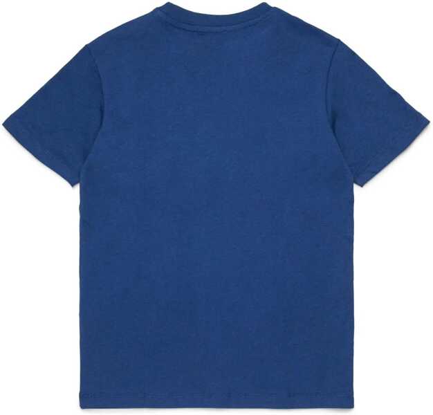 Tricouri Diesel Cotton Bri T-Shirt With Front Print Blue Baieti (BM 19713998) 2
