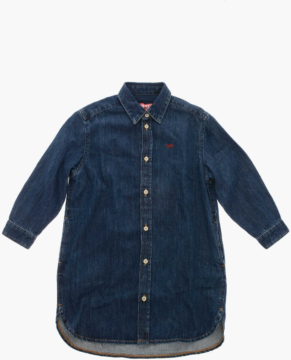 Camasi de blugi Diesel Dark Washed Blex Denim Shirt Dress Blue Fete (BM 19714001) 1