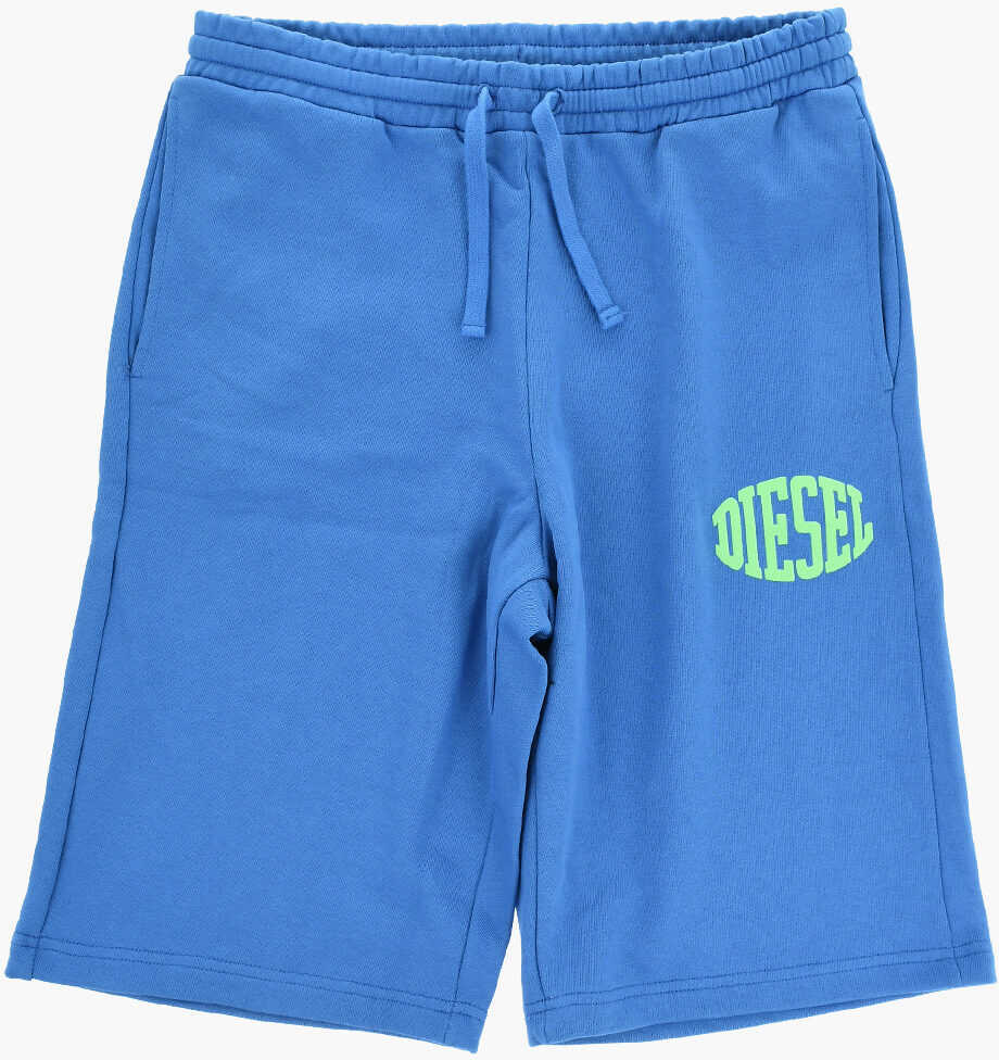 Pantaloni scurti Diesel Cotton Shorts With Logo With Drawstring Waist Blue Baieti (BM 19714010) 1