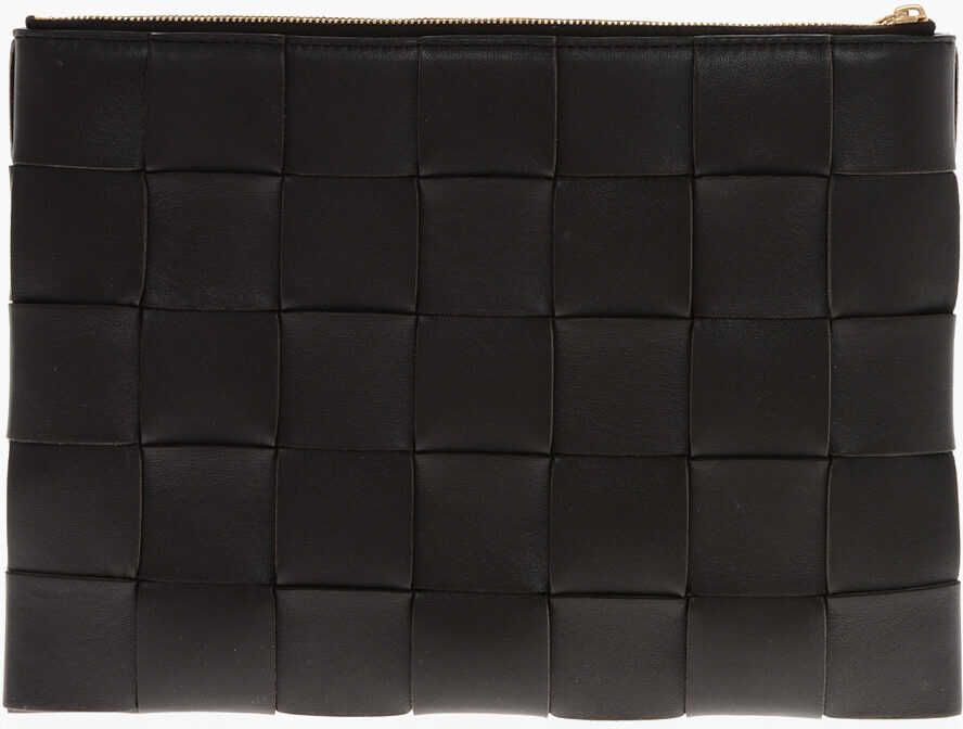 Accesorii de voiaj Bottega Veneta Leather Clutch With Zip Closure Brown Femei (BM 19714019) 2