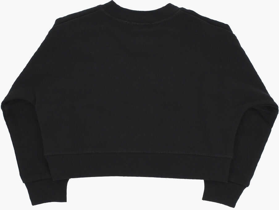 Bluze de trening DSQUARED2 Icon Solid Color Crew-Neck Sweatshirt With Embossed Detail Black Baieti (BM 19714022) 3