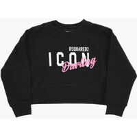 Bluze de trening Icon Solid Color Crew-Neck Sweatshirt With Embossed Detail Baieti