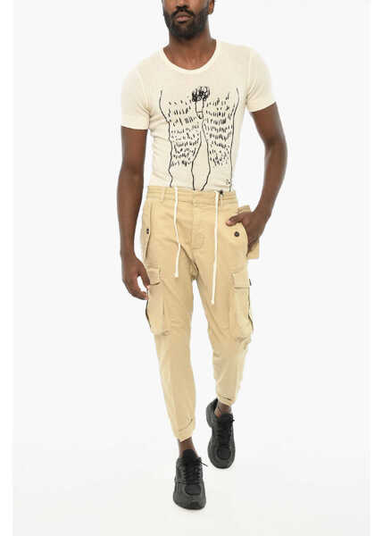 Pantaloni casual DSQUARED2 Cotton Cargo Pants Beige Barbati (BM 19714031) 4