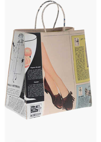 Genti de mana Bottega Veneta Leather Printed Tote Bag Brown Femei (BM 19714037) 2