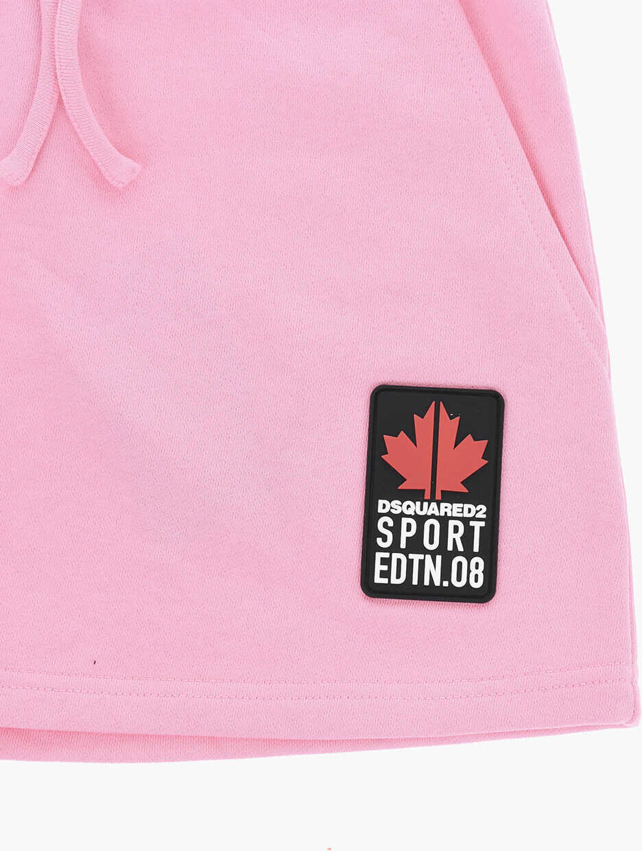 Fuste DSQUARED2 Solid Color A-Line Skirt With Embossed Logo Pink Fete (BM 19714043) 2