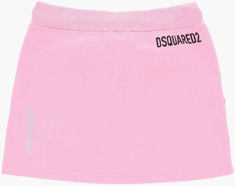 Fuste DSQUARED2 Solid Color A-Line Skirt With Embossed Logo Pink Fete (BM 19714043) 3