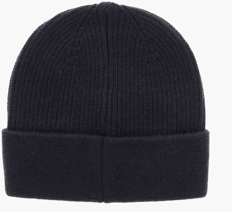 Caciuli AUTRY Wool Blend Beanie Hat With Embroidered Logo Blue Fete (BM 19714052) 3