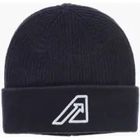 Caciuli Wool Blend Beanie Hat With Embroidered Logo Fete