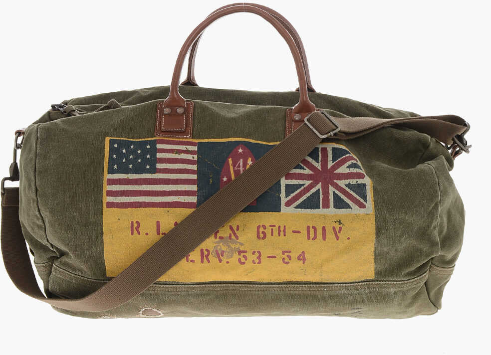 Genti de voiaj de mana Ralph Lauren Canvas Army Travel Bag With Print Military Green Barbati (BM 19714058) 3