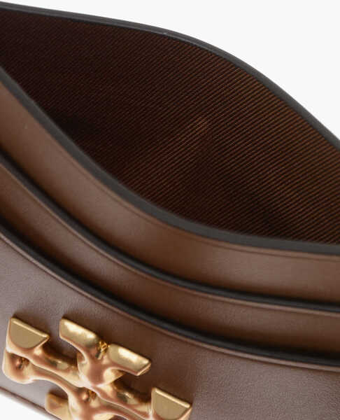 Portofele Tory Burch Leather Eleanor Card Holder With Logo Brown Femei (BM 19714064) 4