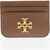 Tory Burch Leather Eleanor Card Holder With Logo Brown
