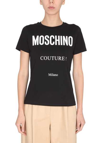 Tricouri Moschino Logo Print T-Shirt BLACK Femei (BM 19714238) 1