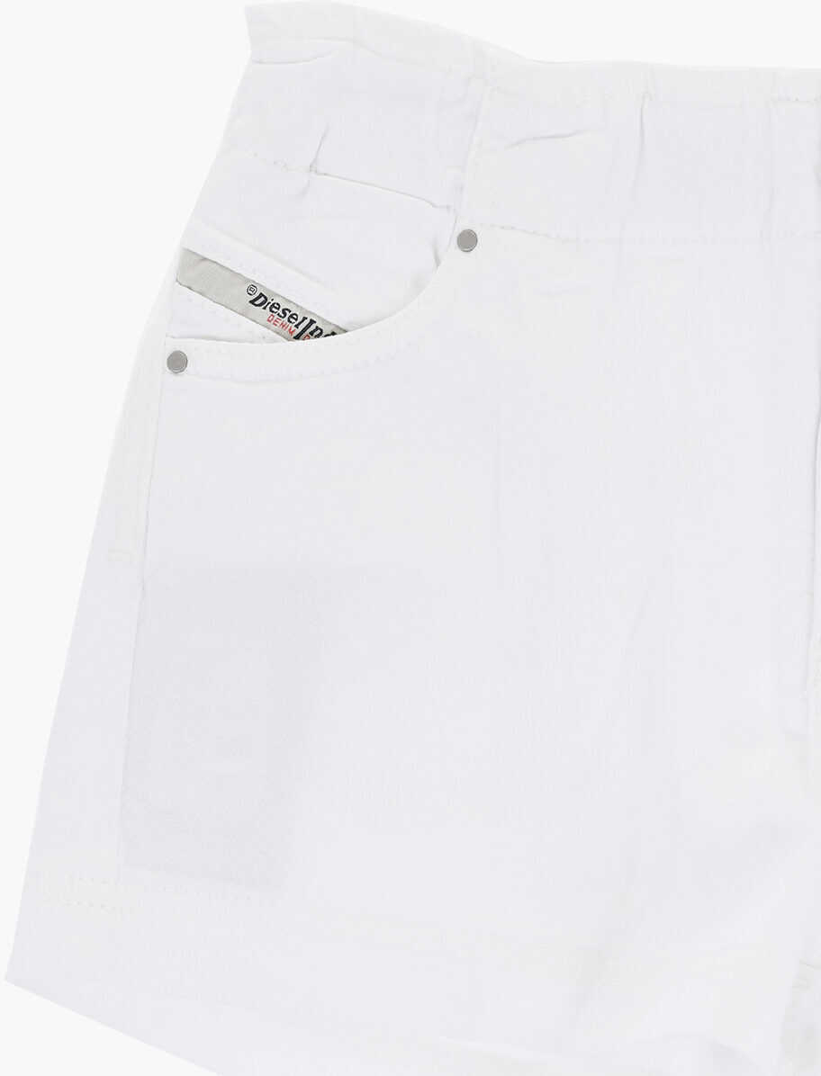 Pantaloni scurti Diesel Cotton Pamlix Shorts With Logoed Buttons White Baieti (BM 19714346) 2