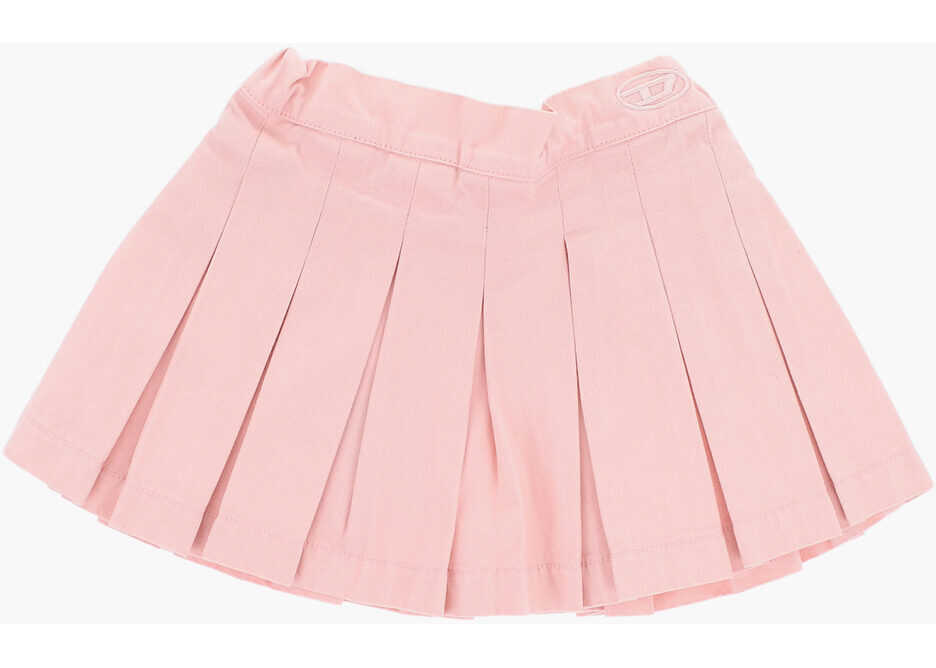 Fuste Diesel Pleated Gliselb Flared Skirt With Drawstring Waist Pink Fete (BM 19714349) 2