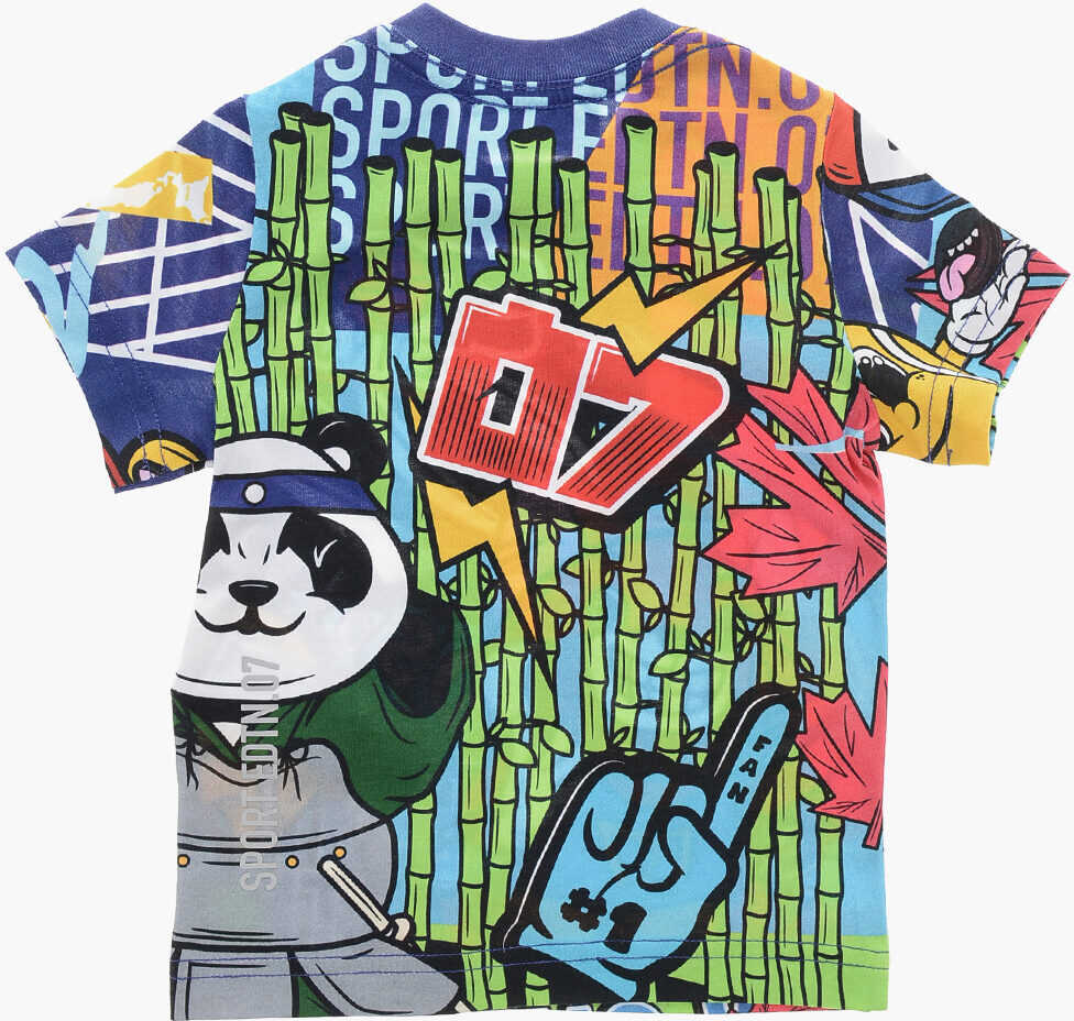 Tricouri DSQUARED2 Crew Neck Graffiti Cotton T-Shirt Multicolor Baieti (BM 19714352) 3